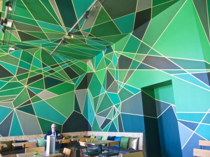 Cafe with amazing green design
